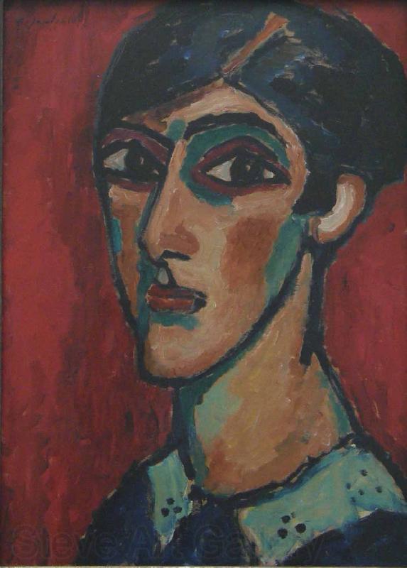 Alexej von Jawlensky Langlicher Kopf in Braunrot France oil painting art